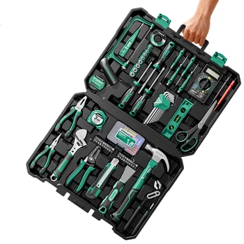 Набір ручних інструментів GREENER Household Toolbox Set із 153 предметів для електротехнічних, столярних та телекомунікаційних робіт