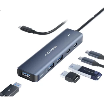 Док-станция расширения Acasis Type-C, настольный концентратор для Apple Mac 5-в-1, компьютерный стол, адаптер Type-C на USB, концентратор USB 3.0, видеоадаптер для телефонов и планшетов, DS-9901