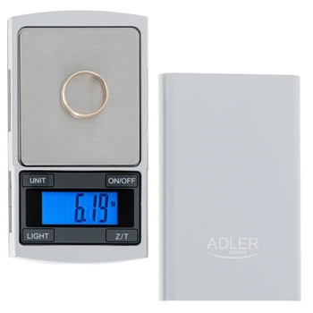 Вага ювелірна електронна Adler AD 3168 цифрова до 100 г точність 0,01 г з LCD-дисплеєм та функцією тари