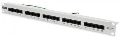 Патч-панель DIGITUS CAT 3 UTP, 19", 1U, 25 портов, собранная.