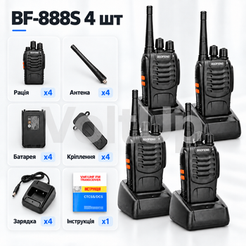 Набір рацій Baofeng BF-888S 4 шт