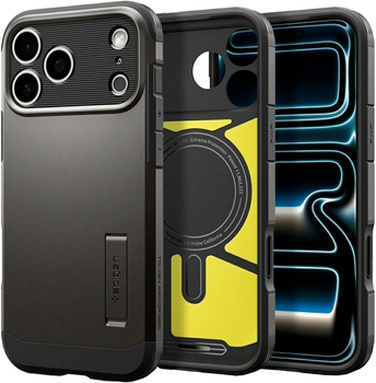 Etui plecki Spigen Tough Armor "T" MagSafe do Apple iPhone 18 Pro Max / 17 Pro Max Gun Metal (8800337252637)