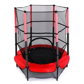 Детский батут Just Fun с внутренней защитной сеткой 140х160 см Красный
