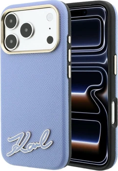 Чохол для смартфона Apple iPhone 18 Pro/17 Pro Karl Lagerfeld Grained with Resin Signature Logo MagSafe Light Blue (KLHMP18L6PWKSRSB)