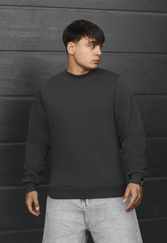 Мужской свитшот стаф темно-серый базовый на флисе Staff dark gray basic fleece XXL (404600)