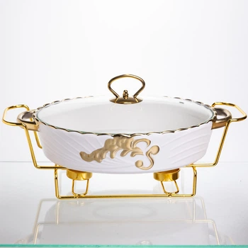 Мармитница фарфоровая для вторых блюд Margaret 1,5 л Yiwu YYSH1215