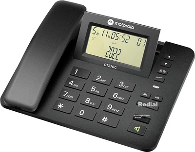 Телефон Motorola CT270C стаціонарний чорний, набір однією кнопкою, для офісу