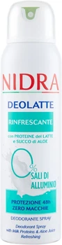 Дезодорант-спрей Nidra "Deolatte Fresh" Освежающий с молочными протеинами и алоэ, 150 мл