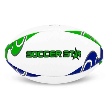 М'яч для регбі розмір No4 тренувальний Soccer Star 5342-4 для гравців 10-14 років White-Blue-Green