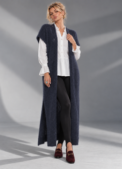 Кардиган мохеровий без застібки темно-синій Paolo.J 28-141 - M-XXL , синій