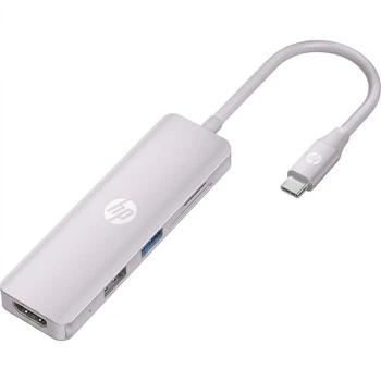 Док-станция HP CT203C 6 в 1 Type-C с HDMI, зарядкой PD и кардридером SD/TF, розовая