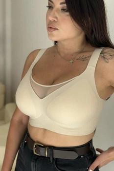 Бесшовный топ-бюстгальтер 8088 Lora Iris бежевый XL