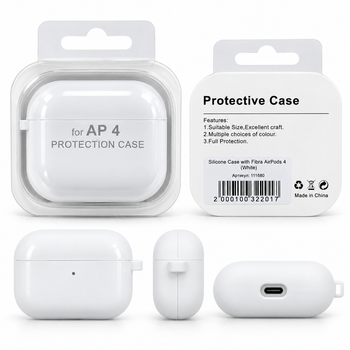 Silicone Case для AirPods 4 з мікрофіброю та карабіном