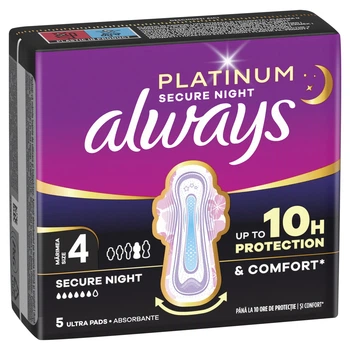 Гігієнічні прокладки Always Platinum Secure Night (Розмір 4) 5 шт