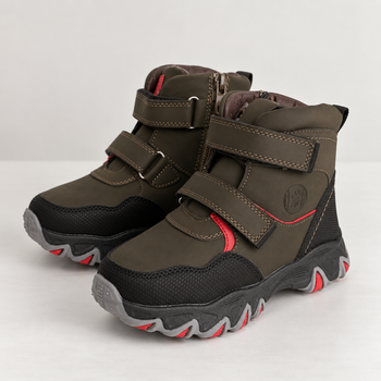 Зимние ботинки на липучках для мальчиков Bessky Хаки 32 (20,5 см) Код: BM3126 khaki