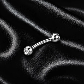 Мікробанан з кульками та камінням хамелеон Asteel Срібло розмір накрутки 3 мм довжина 8 мм