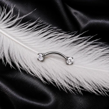 Микробанан с камнями Asteel Серебро накрутка 3 мм длина 8 мм
