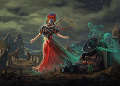 Сеньора Муерте листівка Cardsforsoul Романа Дубіни 10,5 Х 14,8 см