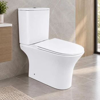 Унитаз-компакт Qtap Presto безободочный с сиденьем Soft-close QT24221217AW, напольный, белый цвет