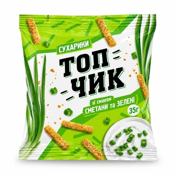 Сухарики Топчик Сметана та зелень 35г