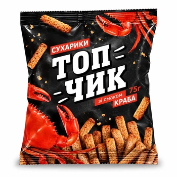 Сухарики Топчик Краб 75г