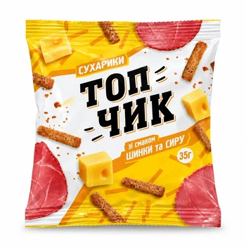 Сухарики Топчик Шинка та сир 35г