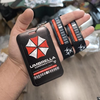 Бейдж з ремінцем на шию Umbrella Corporation Resident Evil — картхолдер для карток, перепусток та ID-карт, чорний