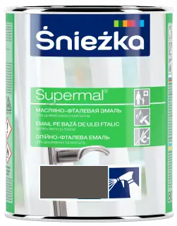 Емаль Sniezka Supermal масляно-фталева світло-сіра F566 0.8 л