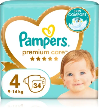Підгузки памперси Pampers Premium Care Розмір 4 (9-14 кг) 34 штуки
