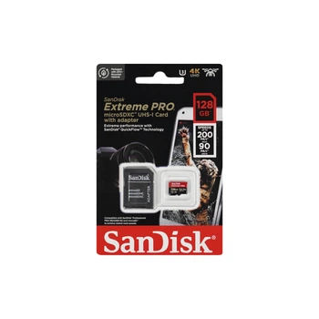 Карта памяти SanDisk Extreme PRO microSDXC 128 ГБ UHS-I U3 + SD-адаптер