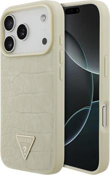 Чохол Guess Croco Triangle Logo MagSafe для Apple iPhone 17 Pro Gold (3666339552527)