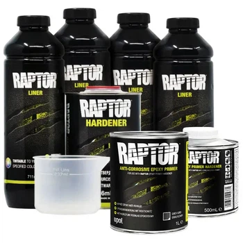 Захисне покриття підвищеної міцності + грунт | RAPTOR King of Tough | Комплект 4 л | Під колір