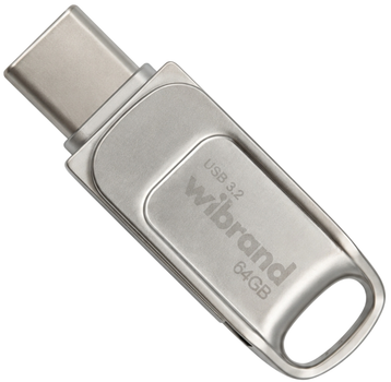 Флеш пам'ять USB Wibrand Bee 64GB USB 3.2 Gen1 + Type-C Silver (WI3.2TC/BE64TC039S)