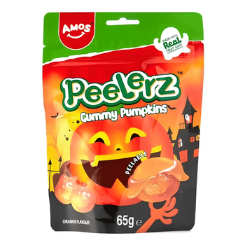 Желейні цукерки Amos Peelerz Halloween Pumpkin Orange 65 г