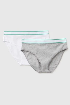 Трусики сліп, 2 штуки United Colors of Benetton 110-122(см) Білий/Сірий (157907)