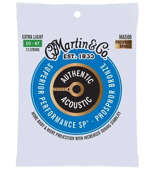 Струни для акустичної гітари Martin MA500 92/8 Phosphor Bronze Extra Light 12 Strings 10/47