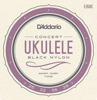 Струны для укулеле D'Addario EJ53C Black Nylon Concert 26/28