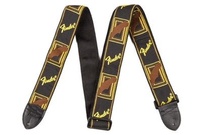 Ремінь для гітари Fender Monogrammed Strap Black Yellow Brown
