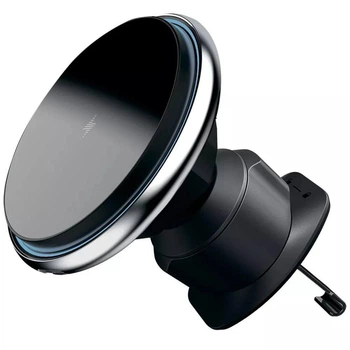 Автодержатель LED подсветка с Регулировкой смартфона на 360 градусов установка вентиляционная решетка с Беспроводной Зарядкой Proove Magic Circle 15W