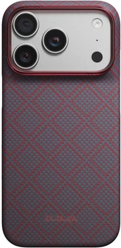 Чохол для смартфона Apple iPhone 18 Pro/17 Pro Pitaka Edge Case Argyle MagSafe Blue-Red (KI1818P)
