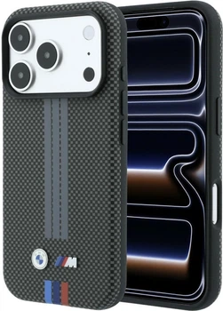 Чохол для смартфона BMW M Quadrille Kevlar Tricolor Print Lines MagSafe для Apple iPhone 18 Pro / Apple iPhone 17 Pro Anthracite (3666339669782)