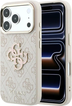 Чехол для смартфона Guess 4G & Big Strass Logo для Apple iPhone 18 Pro / Apple iPhone 17 Pro Pink (3666339653101)
