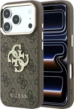 Чехол для смартфона Guess 4G & Big Strass Logo для Apple iPhone 18 Pro Max / Apple iPhone 17 Pro Max Brown (3666339653033)