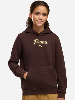 Детское худи для девочки Puma Essentials Script Glitter 69465633 122-128 см Коричневое (4070033358368)