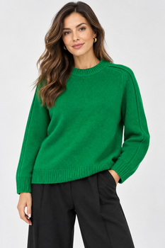 Жіночий светер вовняний LITURE MKLT2311 - Зелений, Oversize 42/52