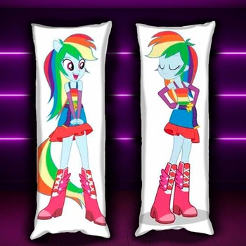 Дакімакура 150 х 50 см Веселка Деш Rainbow Dash my little pony Мій маленький поні Подушка з двосторонньою наволочкою