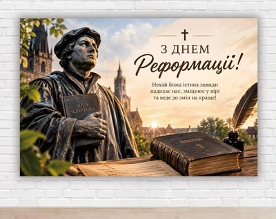 Паперовий плакат. «День Реформації» — Мартін Лютер, розмір 100х150 см