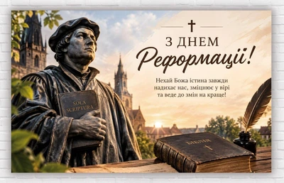 Паперовий плакат. «День Реформації» — Мартін Лютер, розмір 120х75 см