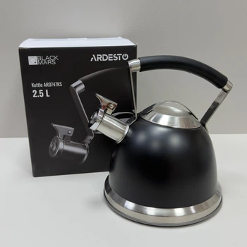 Чайник із нержавіючої сталі 2,5 л Black Mars Ardesto AR0747KS чорний
