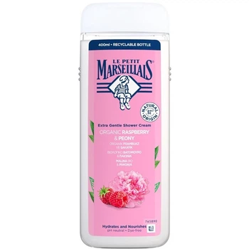 Нежный крем-гель для душа Le Petit Marseillais Organic Raspberry & Peony, 400 мл
